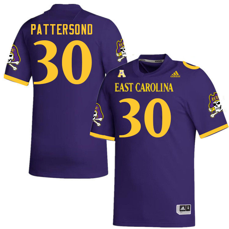 Men #30 Timothy Patterson ECU Pirates College Football Jerseys Stitched Sale-Purple